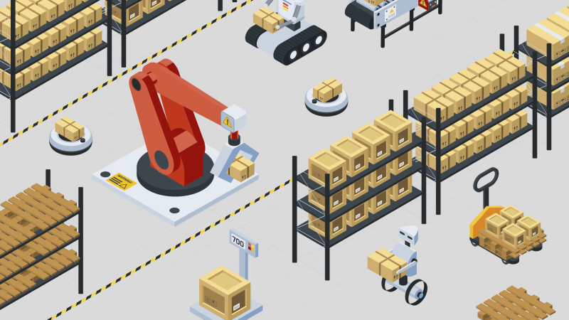 warehouse, robots
