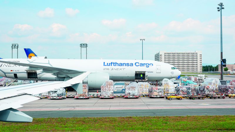 05/26/2019.,Frankfurt,Airport,,Germany.,Boeing,777,Freighter,And,Airbus,A220, Lufthansa