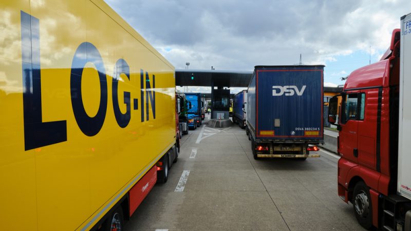 Grenscontrole Zwitserland Duitsland vrachtwagens